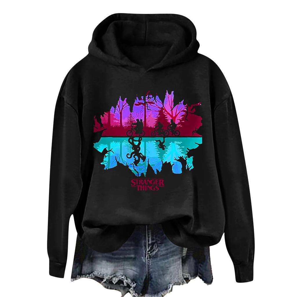 Women's And Men's Unisex Fashion Outfit Sweatsuit  Printed Long Sleeved  Casual Hooded Sweatshirt