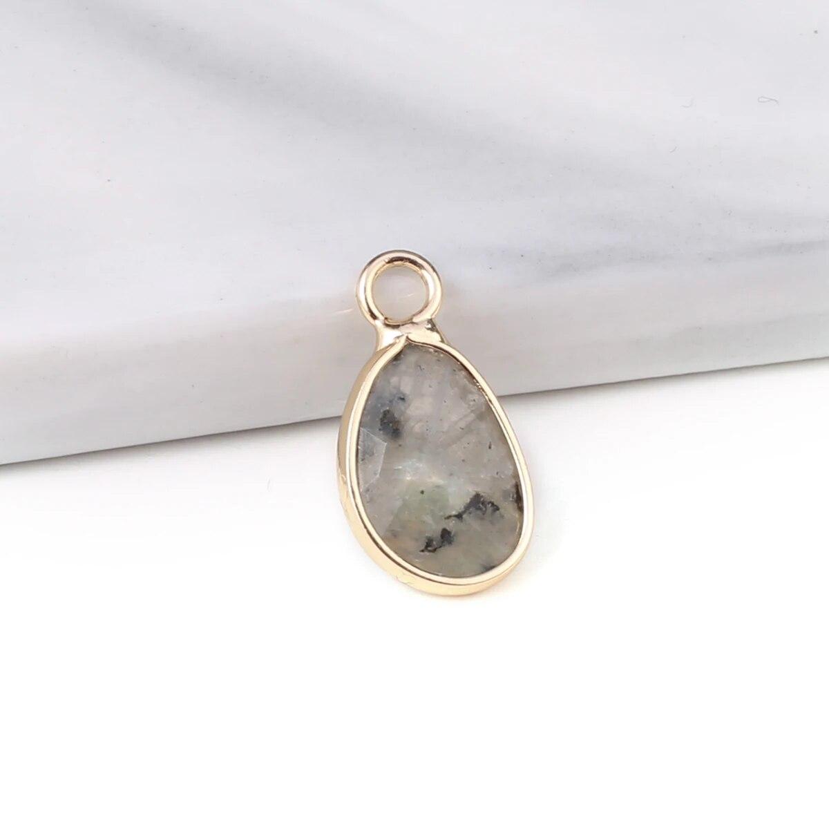 

2 шт. Невеликий кулон Огранований кулон з природного каменю Опал/Агат/Аметист для виготовлення ювелірних виробів Сережки своїми руками Браслет Аксесуар 17-18x9-5x4mm