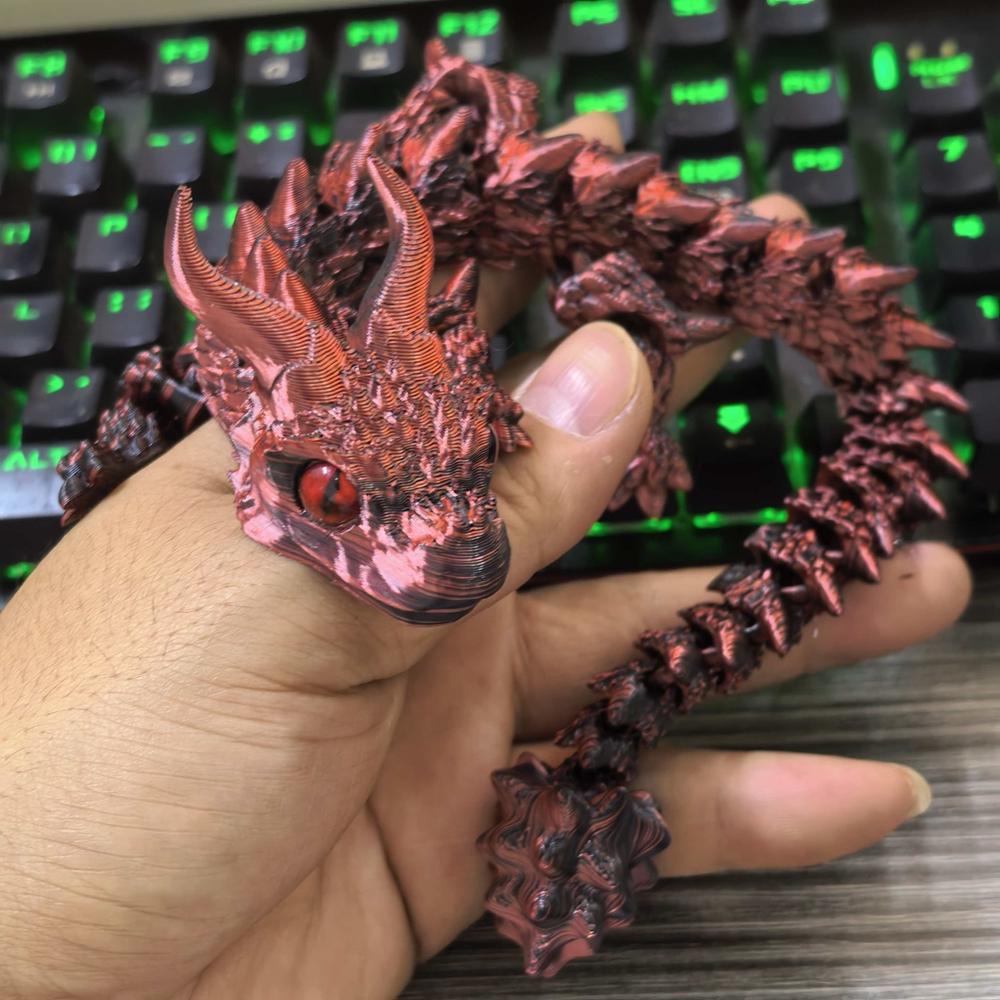 31Cm 3D Printed Conjoined Dragon Baby Ornaments Joints Can Move Dragon Rockery Fish Tank Landscaping Decoration