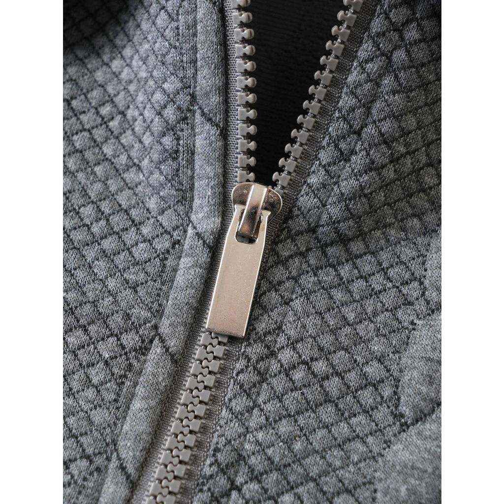 Autumn and Winter Collar, Pullover, Half Open Collar, Zipper Hoodie, Jacquard, Casual Sports, Men's, Knitted Sweater