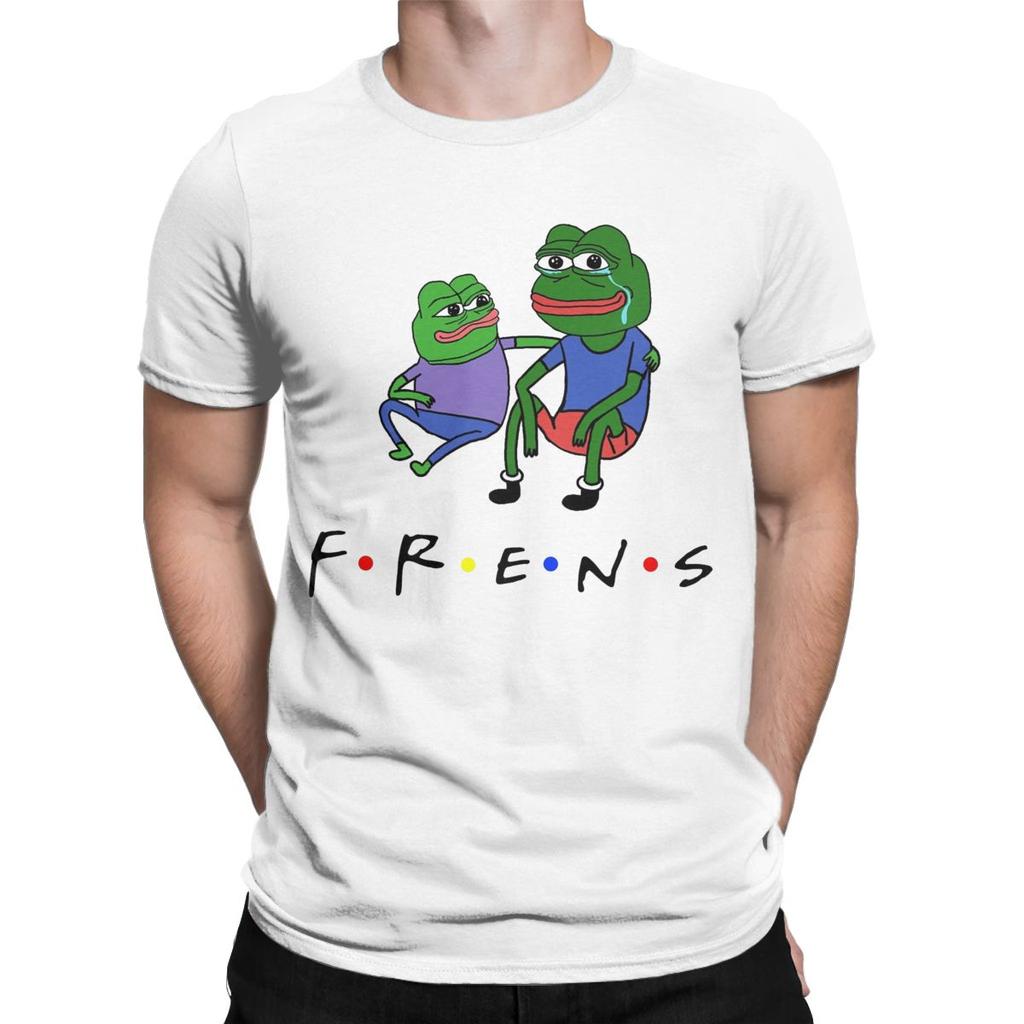 Pepe Frens T-Shirts für Herren Baumwolle Vintage T-Shirts Rundhals T-Shirt Kurzarm Kleidung Geschenk