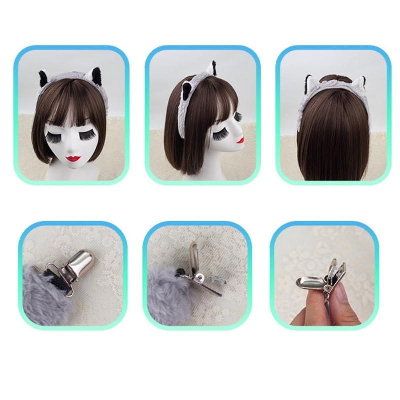 Monkey Costume Monkey Ear Headband Tail Bowtie Glove and Skirt Halloween Lemur Dress Up Outfit for Kid Halloween Cosplay