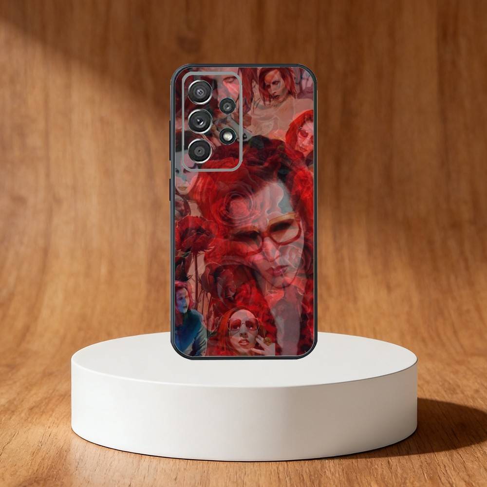 M-Marilyn Singer Manson Phone Case For Samsung S25,S24,S21,S22,S23,S30,Ultra,S20,Plus,Fe,Note,10,9,5G Black Cover