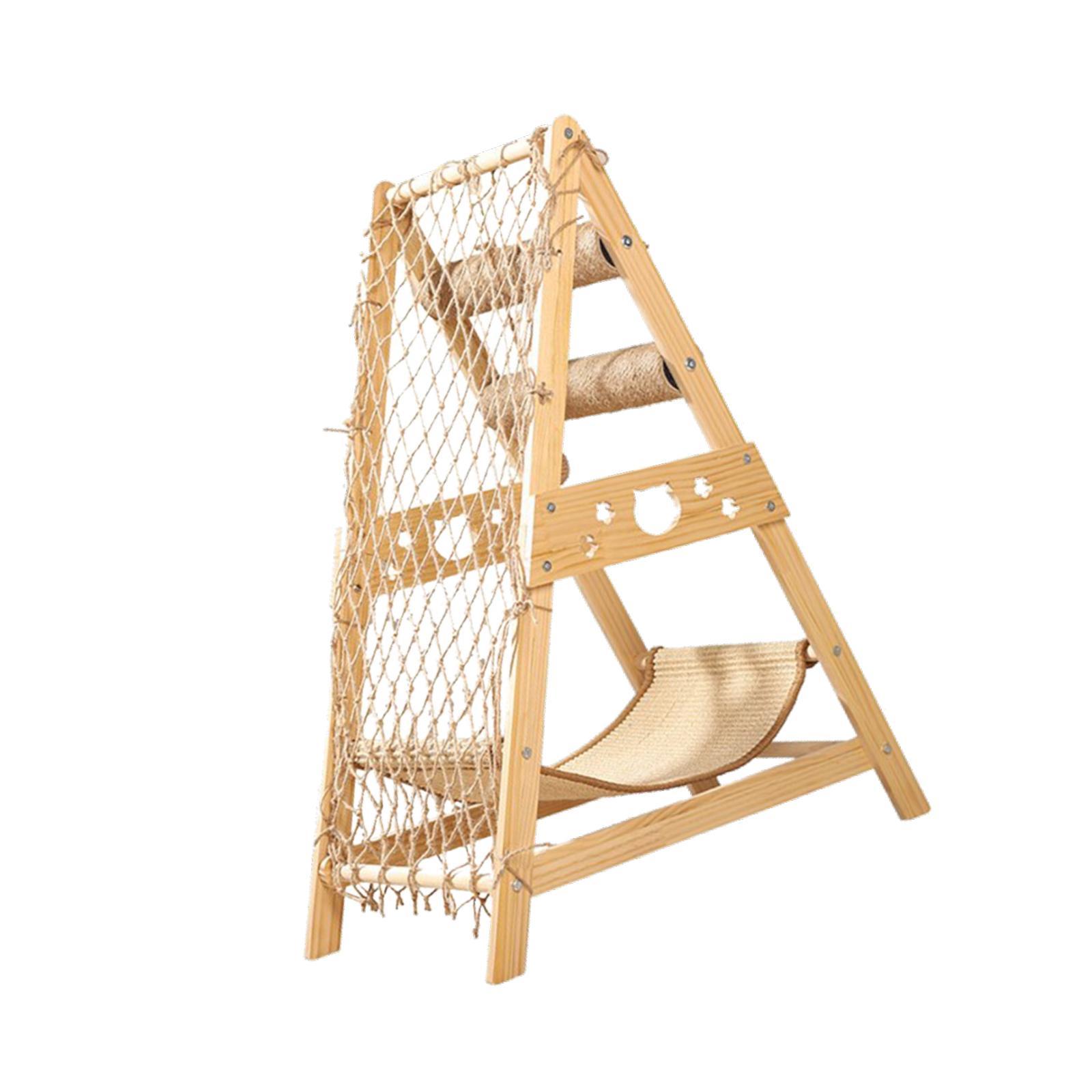 

Деревянный кошачий домик для когтеточки, износостойкий, для стачивания когтей, игрушка для прыжков кошек, игровой центр, место для отдыха, лазалка