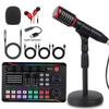 SM58 Wired Dynamic Microphone Set for Mobile & Computer Live Broadcast with V8s Sound Card & Desktop Stand