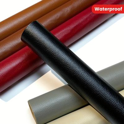 A Roll of Self-adhesive Leather Repair Film, Sofa Patches, Car Seats, Motorcycle Seat Upholstery, Waterproof Lychee Grain Imitation Leather Film