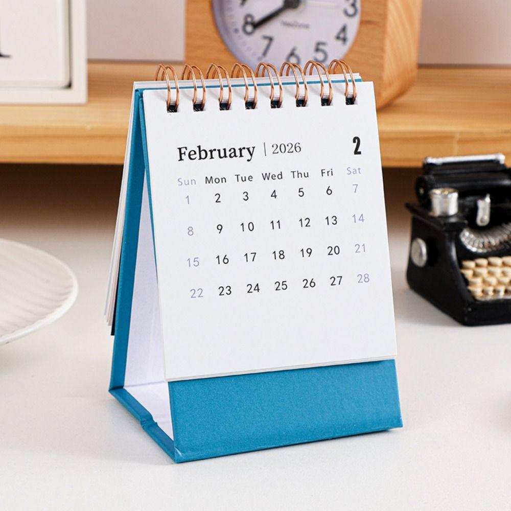 Month Date Display 2026 Small Desk Calendar English Monthly Planner Home Decoration