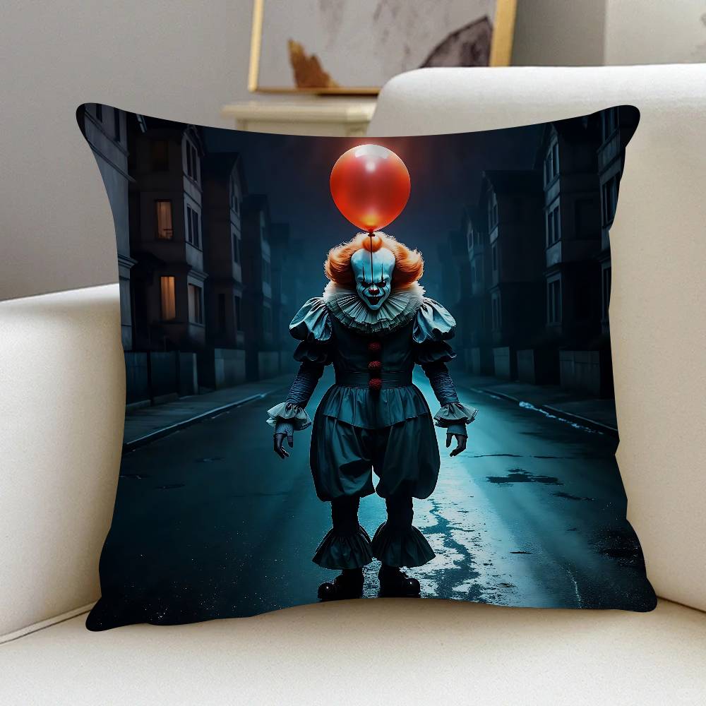 

Фильм ужасов Оно П-Пеннивайз Клоун Аниме Дизайн Клена Наволочка для подушки Счастливый Осенний Урожай Декор Праздничный Декор Наволочка 12x12Inch