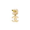 CHANEL [23 Early Spring New Products] Exquisite Bow Diamond Double C Earrings Women's Gold