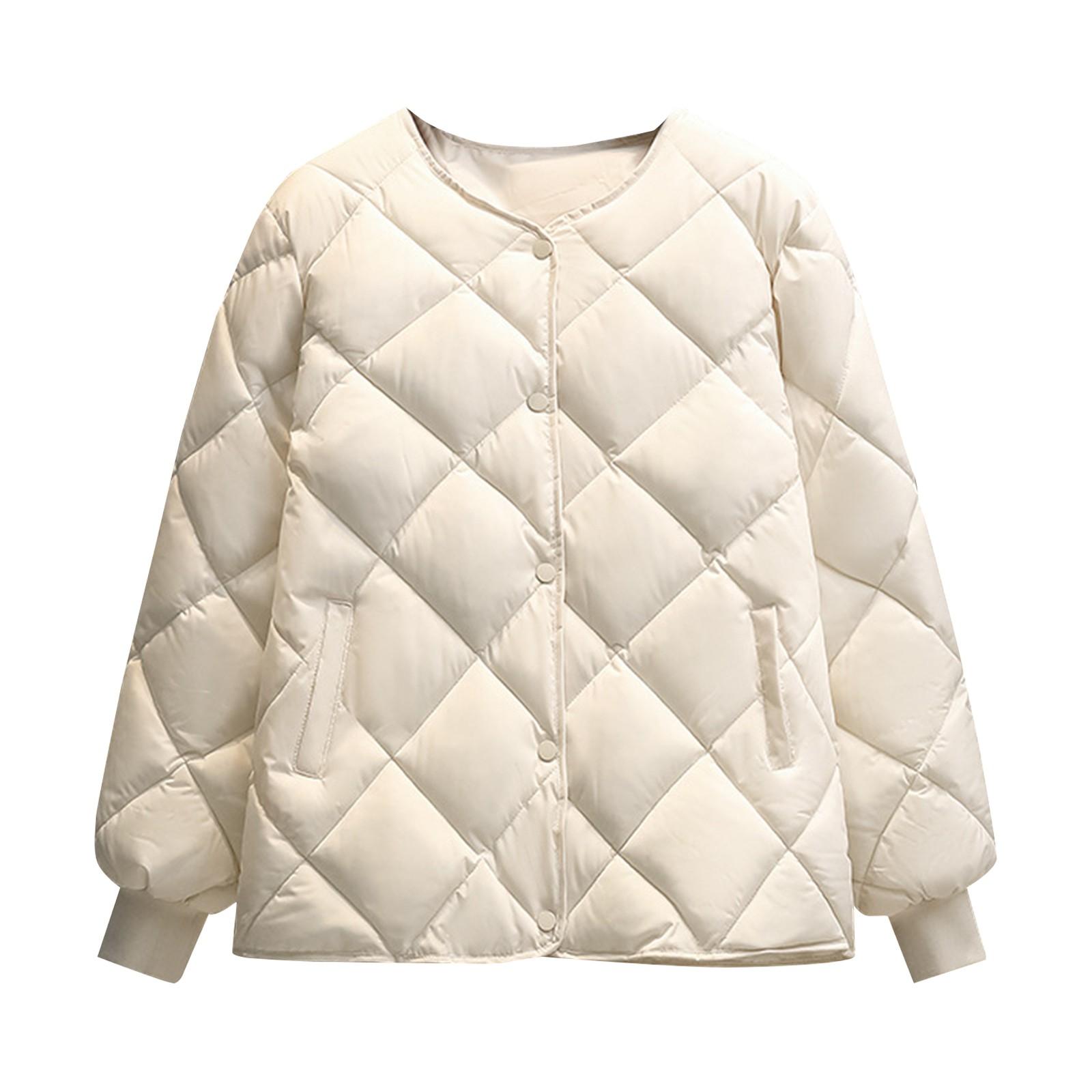 

Женская короткая куртка для поездок на работу из хлопка, легкая повседневная куртка Diamond XL белый