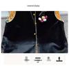 Elegant Black Velvet Double-Sided Shawl Vest for Women - Spring & Autumn Chinese National Style