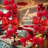 2/10 Pcs Red Aluminum Foil Red Bow Balloons for Wedding Gender Revealing Wedding Birthday Valentine'S Day Anniversary Decoration