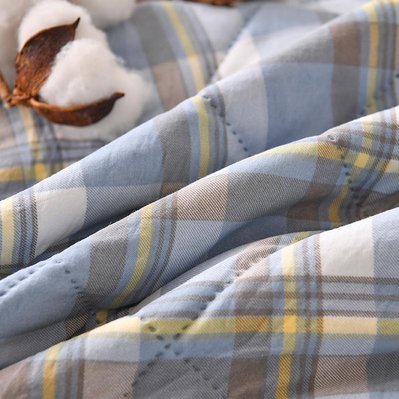 Sleepless grid (with gift box packaging) windless - washed cotton summer cool quilt