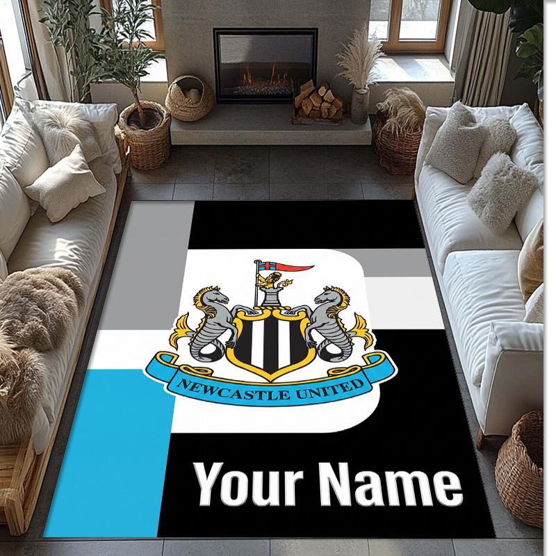 Newcastle United FC Printed Crystal Velvet Rug Non‑Slip Crystal Velvet Carpet For Sofa Bedroom Indoor Home Decoration