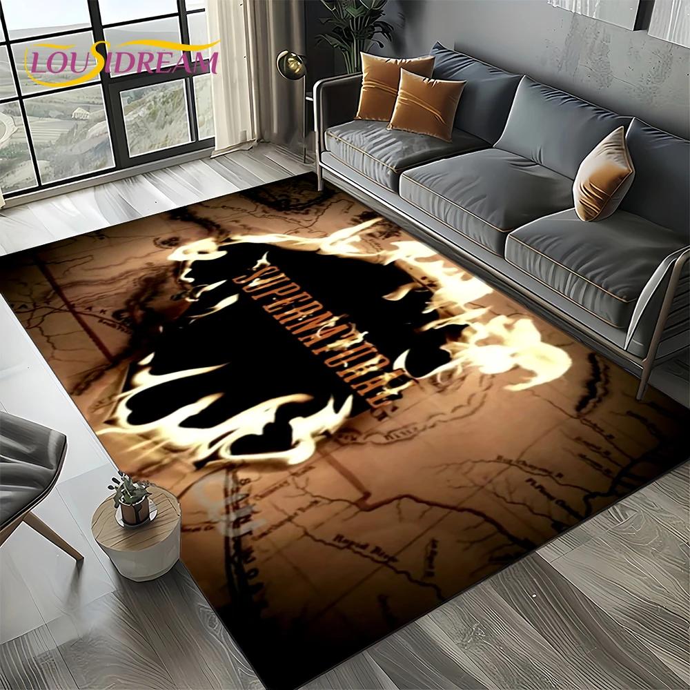 Tappeto Tappeto 3D SPN Supernatural Sign Dean Sam per Soggiorno Camera da Letto Casa Decorazione Divano, Tappeto Area Giochi Bambini Tappetino Antiscivolo