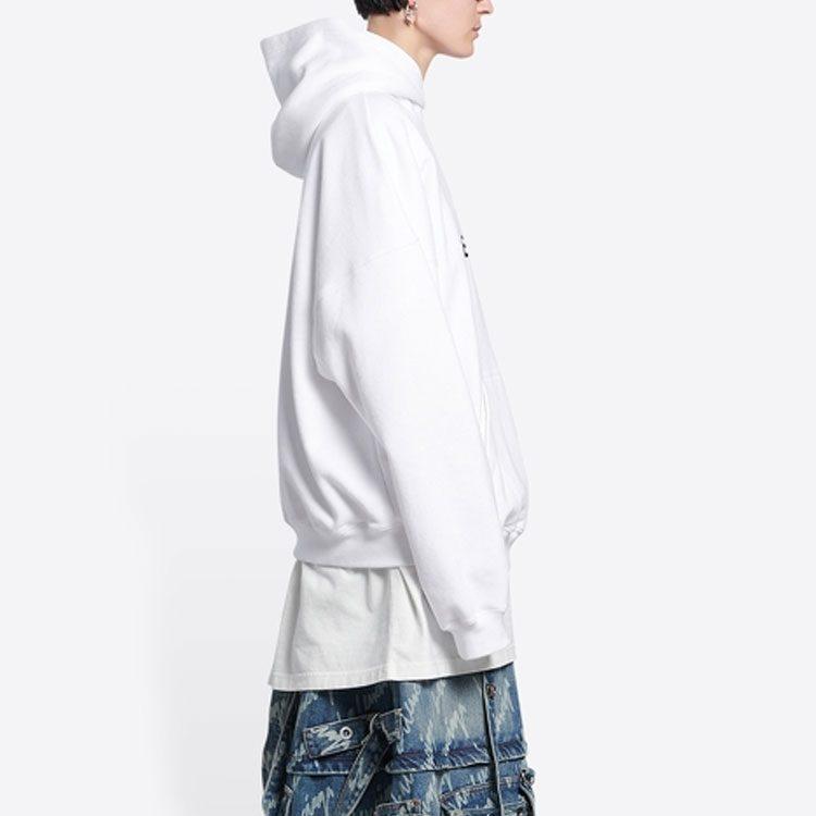 Balenciaga Wide Fit Hoodie 'White/Bubblegum' 675003TLVF29014