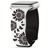 Two-Color Laser Engraved Butterfly & Flowers Silicone Apple Watch Band