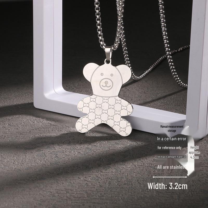 Creative Cartoon Bear Necklace with Movable Limbs - Zinc Alloy Pendant Jewelry
