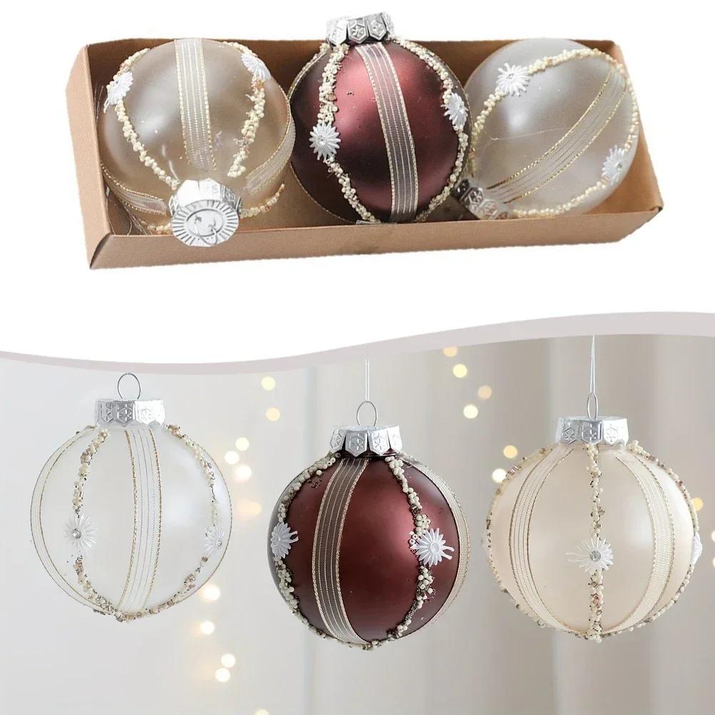3 Boxes Of Christmas Tree Hanging Decoration Ornaments 8cm Shatterproof Plastic Balls For Holiday Home And Party Decor