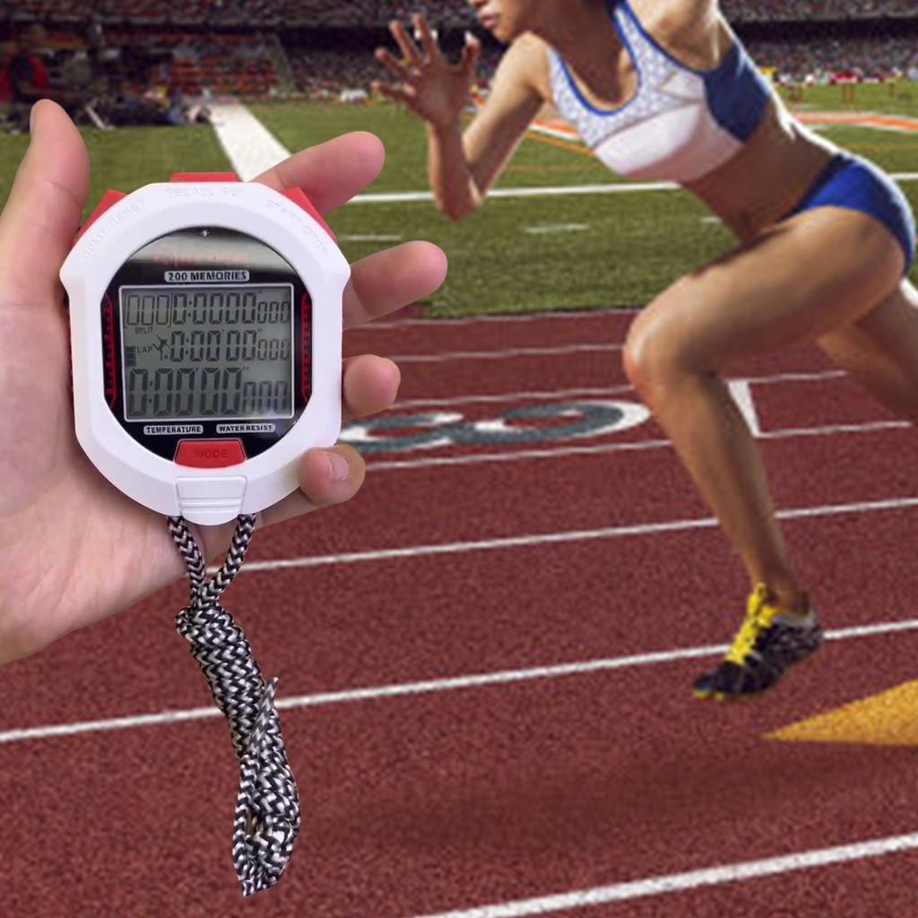 Professional Handheld LCD Digital Stopwatch Timer for Athletic Electronic Chronograph Waterproof Accurate Sports Watch