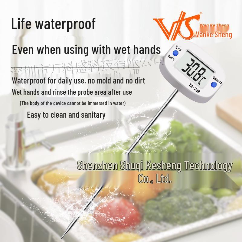 TA288 Multi-Purpose Electronic Thermometer: Ideal for Food, Oil, Milk, and Water.
