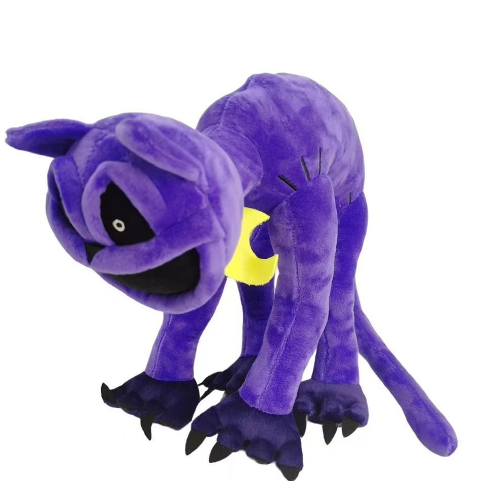 Peluche Gatto Viola Sorridente da 30 cm Morbido Peluche Bambola Gatto Carino Decorazione Regalo di Compleanno Per Bambini