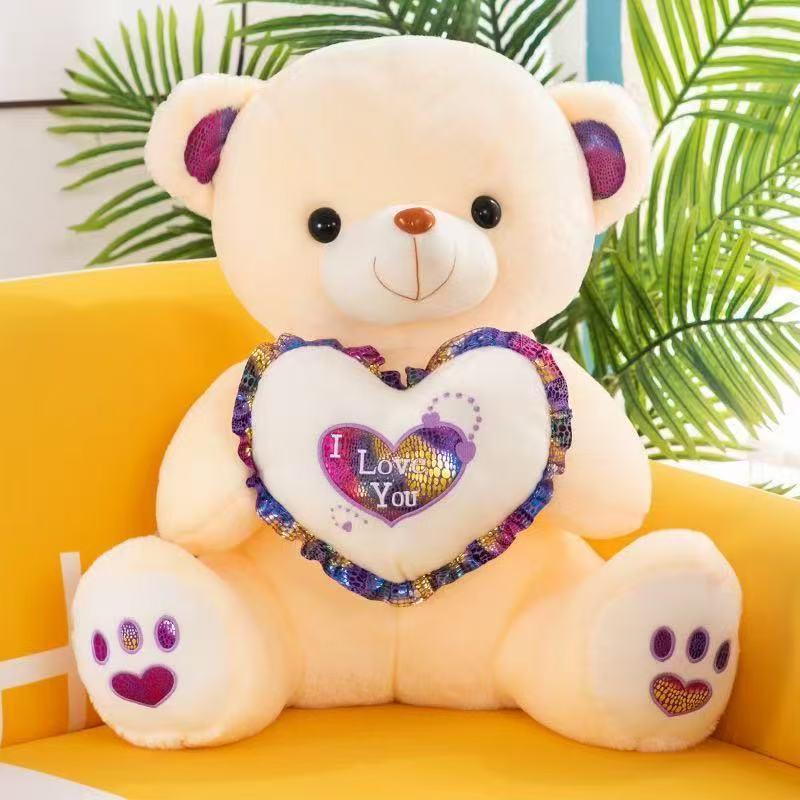 Leuchtender kuscheliger Herz-Teddybär Plüschtier für Kinder