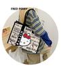 Large Capacity Korean Cartoon Cat Canvas Crossbody & Tote Bag