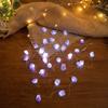 Natural Amethyst Decorative Lights Crystal String Lights Raws Stones  30 LEDs With Remote Control, Hanging  Reikis Ornaments
