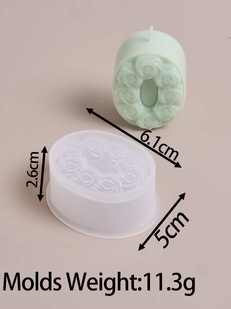 DIY Rosen-Zahlen-Geburtstagskerzen-Ornament Silikonform Handgemachte Duftkerzen Herstellungszubehör Gips-Handwerk Gussformen Geschenke