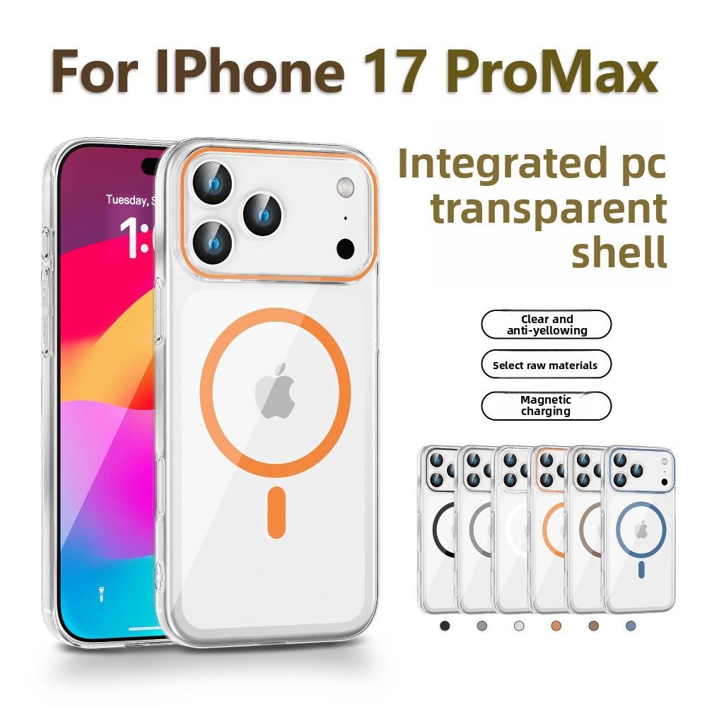For IPhone 17 Air Phone Case Transparent PC Hard Case Magnetic Suction Apple 16 Pro All Inclusive Anti Drop Protective Case 15