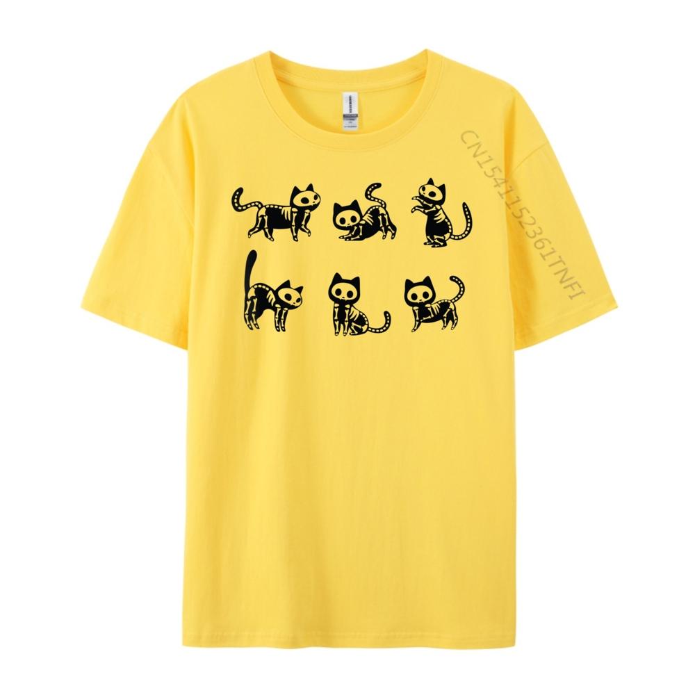 Cat Skeleton Grey Shirt Graphic Tee Camiseta T Shirt for Men National Flag Day Shirts Graphic Tee Cotton Tshirt Men Tops  Tees