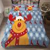 100% High Quality Bedding Set Queen Size Bed Covers Merry Christmas Duvet Cover Sets Cute Cartoon Bedclothes Happy New Year F96.
