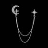 Shirt Brooch Badge Tassel Chains Women Brooches Chain Brooches Pins Star Moon Brooch Korean Style