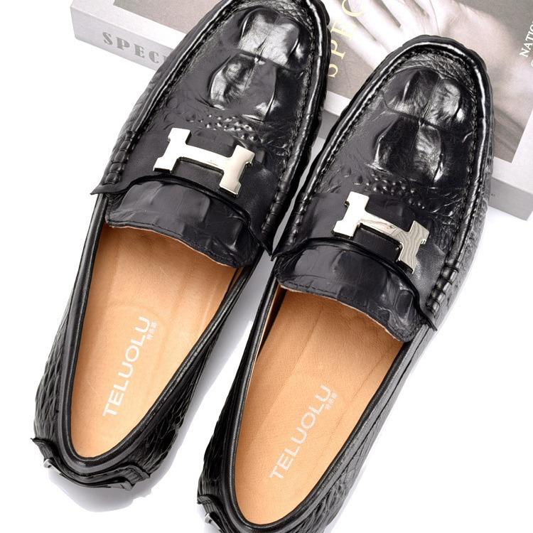 

Весна 2024 года, новые мужские туфли Doudou из кожи с мягкой подошвой, дышащие британские туфли с одной педалью, ленивые мокасины, повседневная кожаная обувь Tide 44 чёрный