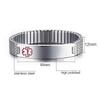 Vnox Stainless Steel Medical Alert Stretch Adjustable Wristband ID Bracelet Bangle for Women Custom Engraving