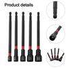 5PCS 6 Inch Magnetic Long Nut Driver 8-14mm For Impact Drill Long Shank Nut Driver Bits Hex Socket Adapter