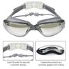 Swimming Goggles with Attached Earplugs Anti-Fog No Leaking Comfortable Electroplated Swim Goggles with Box for Adult Women Men Youth