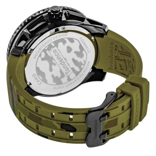 Tendence Gulliver Round CAMO Watch, Limited Edition, 51mm, Men's, Khaki, Camouflage Dial, Stainless Steel/Nylon, Mineral Glass, Quartz Movement, TY046