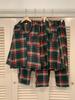 Couples' Matching Plaid Pajamas: Winter Long Sleeve & Pants Set for Indoor/Outdoor Wear
