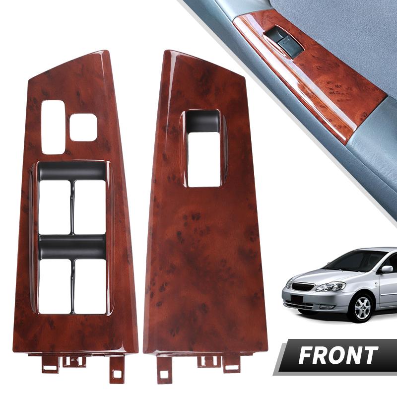 74232-12380 74231-02350 Front Power Window Switch Bezel Panel For Toyota Corolla 2003 2004 2005 2006 2007 2008 Wood Grain/Sliver