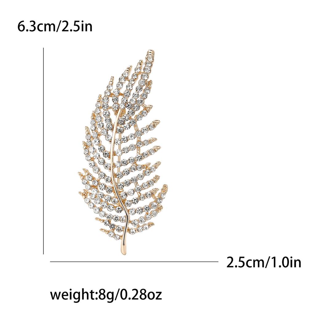 Temperament Exquisite Alloy Rhinestone Leaf Brooch High-End Women'S Suit Coat Corsage Jewelry Pin