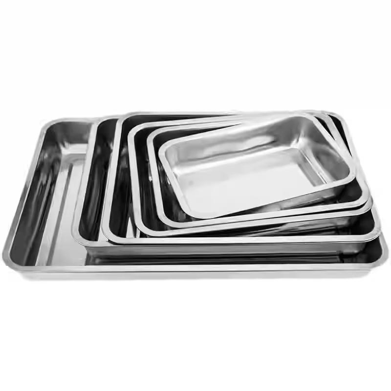 Heavy-Duty 304 Stainless Steel Rectangular Tray