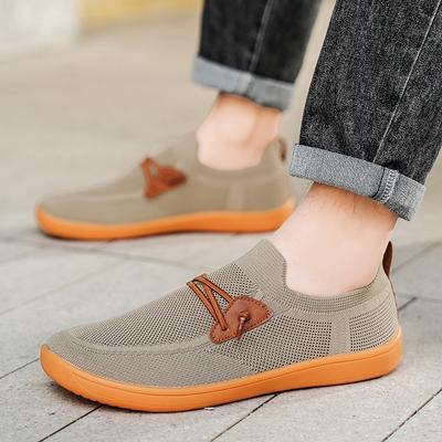 Fliegende gewebte Freizeitschuhe bequem atmungsaktiv faule Schuhe Herren breiter Kopf Pedal Frühling und Herbst große Größe breiter Leisten Schuhe