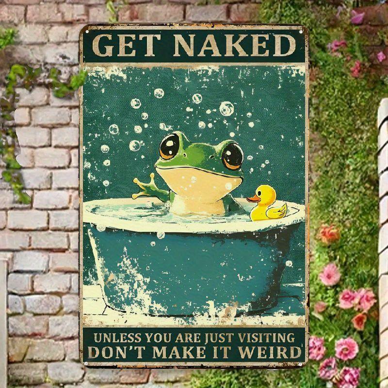 Vintage Metal Sign Funny Animal Bathroom Wall Decor Home Art Tin Plate
