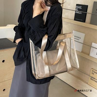 Personalized Large-capacity Tote Bag, New Summer Transparent Jelly Shoulder Handbag, Casual and Simple Mother and Child Bag for Class