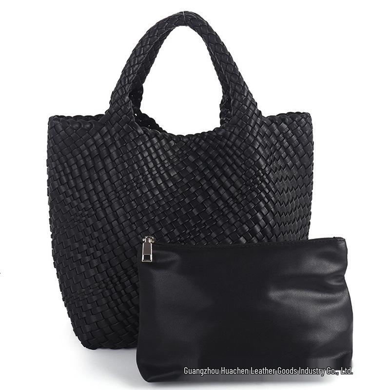 Fashionable & Versatile Women's Large Woven Tote - Double Wrist Mother-Child Shopping Bag