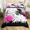 Motocross Bedding Set Full Motorcycle Racer Comforter Cover Extreme Sport Duvet Cover Dirt Bike Motor Vehicles Biker Quilt Cover