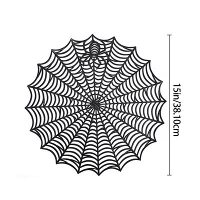 Efficient PVC Spiders Web Table Mats Halloween Theme Dining Accessories Specters Theme Dinner Party Decoration Items