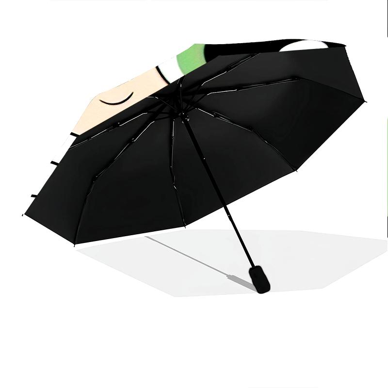 1PC The Powerpuff Girls Umbrella Portable Folding Umbrella Iron Frame Hole Bone Structure Outdoor Home Umbrella A1